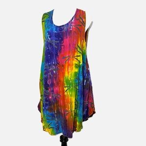 Hula Hula Hawaii Dragonfly Tie Dye Dress / Coverup (OS)